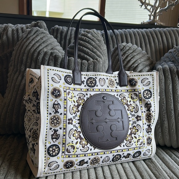 Tory Burch Handbags - Tory Burch Nylon Large Ivory Pisces Dream Ella Printed Tote Patterned Tote 👜